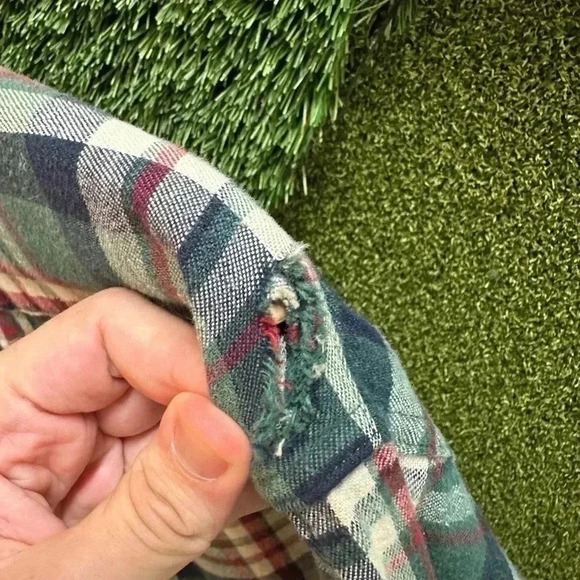 Vintage L.L Bean USA Made Plaid Flannel Large - Picture 4 of 4
